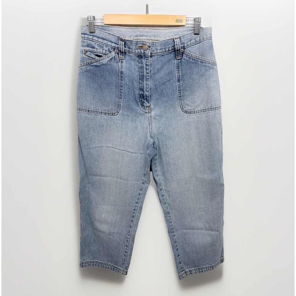 Bill Blass Jeans Women 10 Blue Good Vintage High Rise Crop Light Wash Cotton